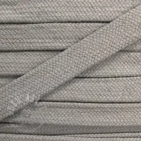 Katoenen koord plat 13 mm lichtgrijs