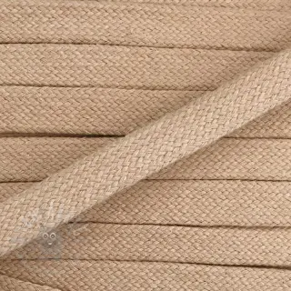 Katoenen koord plat 15 mm beige