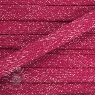 Katoenen koord plat 15 mm melange fuchsia