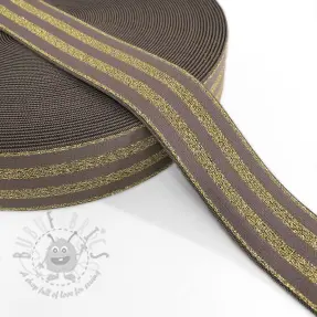 Glad elastiek 4 cm LUREX GOLD taupe
