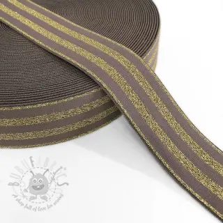 Glad elastiek 4 cm LUREX GOLD taupe