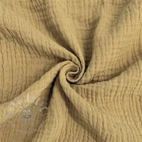 Dubbelgaas/mousseline beige ORGANIC