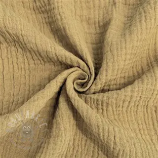 Dubbelgaas/mousseline beige ORGANIC
