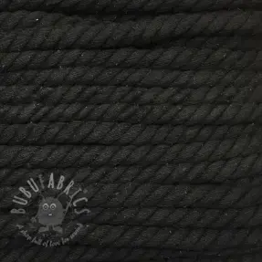 Katoenen koord getwijnd 12 mm zwart