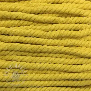 Katoenen koord getwijnd 12 mm geel
