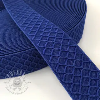 Glad elastiek 4 cm Rhombus blue