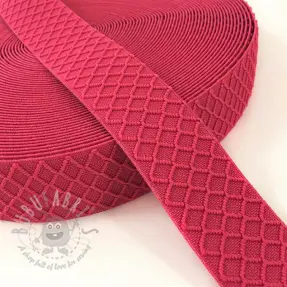 Glad elastiek 4 cm Rhombus fuchsia