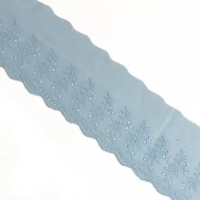 Krajka Double flower light blue