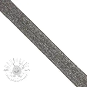 Omvouwelastiek glitter 20 mm anthracite