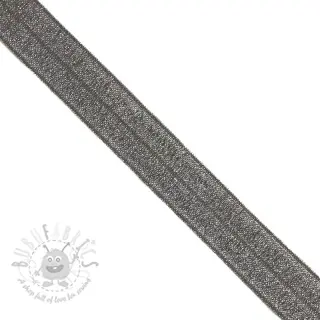 Omvouwelastiek glitter 20 mm anthracite