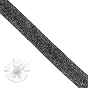 Omvouwelastiek glitter 20 mm black