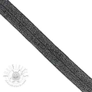 Omvouwelastiek glitter 20 mm black