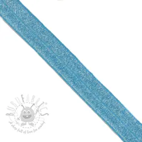 Omvouwelastiek glitter 20 mm blue