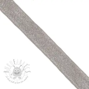 Omvouwelastiek glitter 20 mm grey