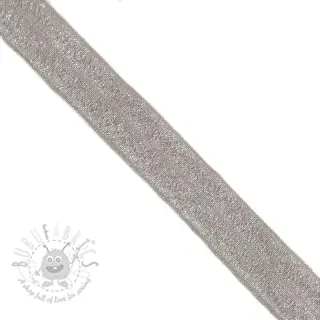 Omvouwelastiek glitter 20 mm grey
