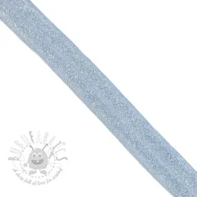 Omvouwelastiek glitter 20 mm light blue