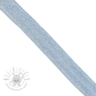 Omvouwelastiek glitter 20 mm light blue
