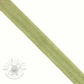 Omvouwelastiek glitter 20 mm lime