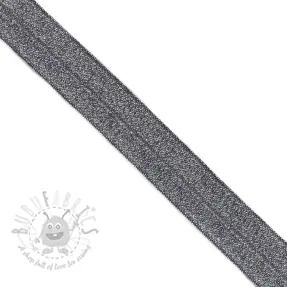 Omvouwelastiek glitter 20 mm marine