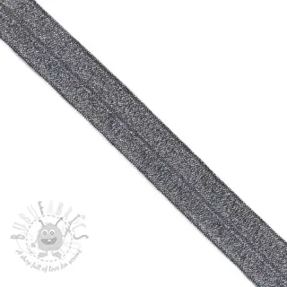 Omvouwelastiek glitter 20 mm marine
