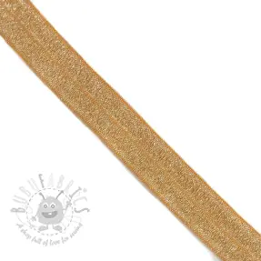 Omvouwelastiek glitter 20 mm ochre