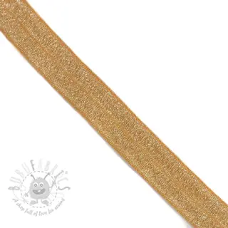 Omvouwelastiek glitter 20 mm ochre