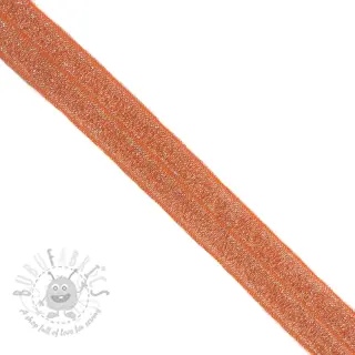 Omvouwelastiek glitter 20 mm orange