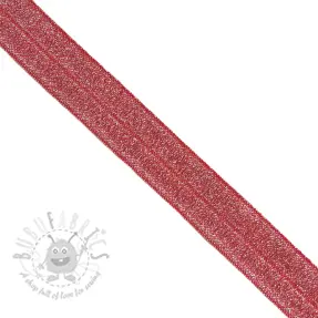 Omvouwelastiek glitter 20 mm red