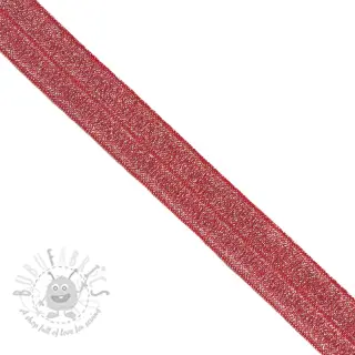 Omvouwelastiek glitter 20 mm red