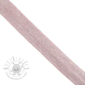 Omvouwelastiek glitter 20 mm rose