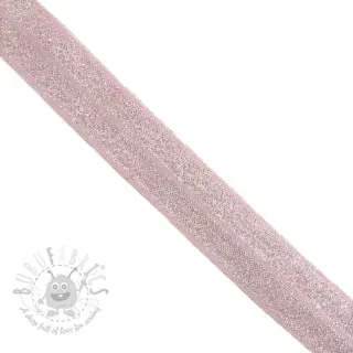Omvouwelastiek glitter 20 mm rose