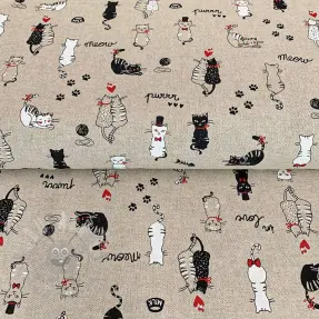 Decoratiestof Linenlook Cats life