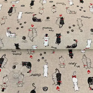 Decoratiestof Linenlook Cats life