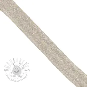 Omvouwelastiek glitter 20 mm sand