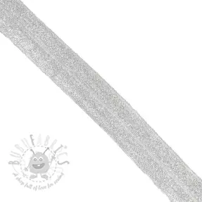 Omvouwelastiek glitter 20 mm white