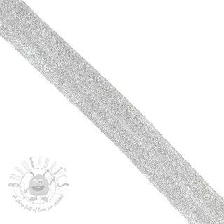 Omvouwelastiek glitter 20 mm white