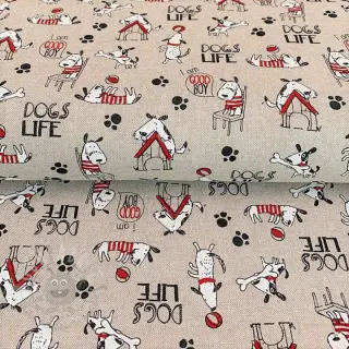 Decoratiestof Linenlook Dogs life