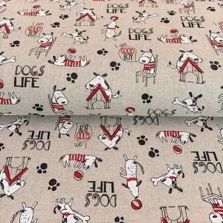 Dekoračná látka Linenlook Dogs life