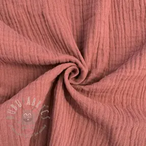 Dubbelgaas/mousseline mauve ORGANIC