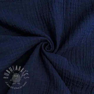 Dubbelgaas/mousseline navy ORGANIC