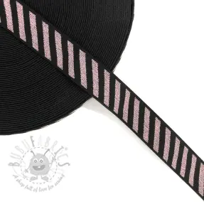 Glad elastiek 2,5 cm Diagonal light pink