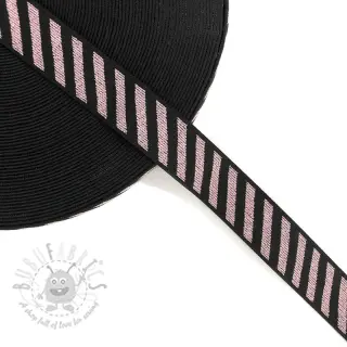 Glad elastiek 2,5 cm Diagonal light pink