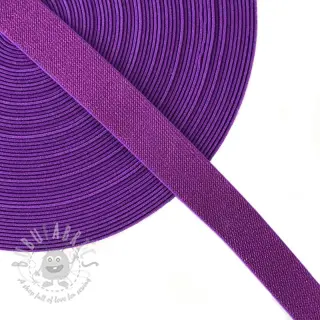 Glad elastiek 2,5 cm glitter purple