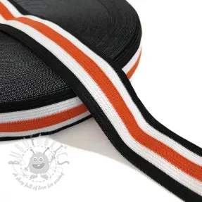 Glad elastiek 3 cm Side stripe orange