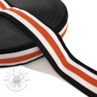 Glad elastiek 3 cm Side stripe orange