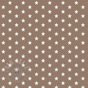 Katoenen stof Petit stars taupe