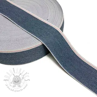 Glad elastiek 4 cm JEANS WHITE STRIPE blue