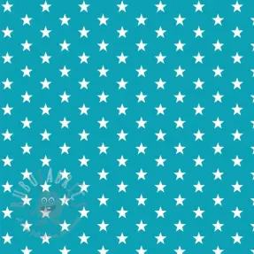 Katoenen stof Petit stars turqouise