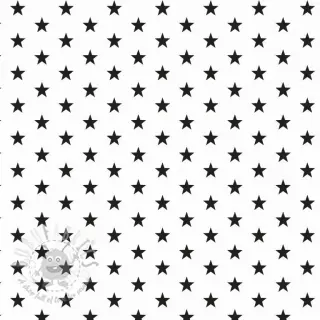 Katoenen stof Petit stars white/black