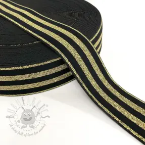 Glad elastiek 4 cm LUREX GOLD black